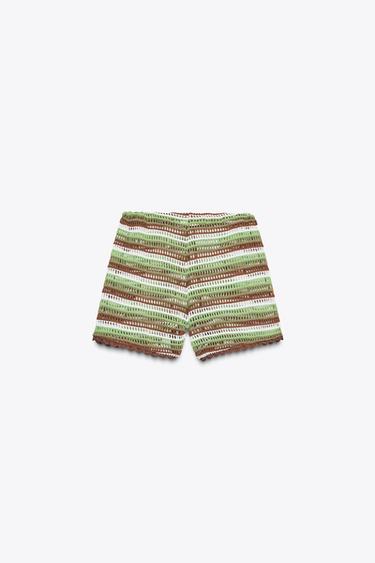CROCHET SHORTS WITH DRAWSTRINGS - Oyster-white by Zara - Image 7