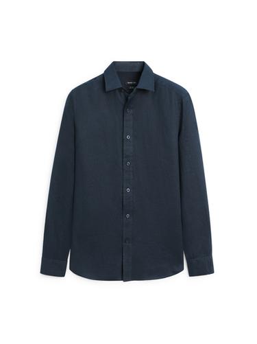 Chemise slim 100 % lin - Bleu marine de Zara