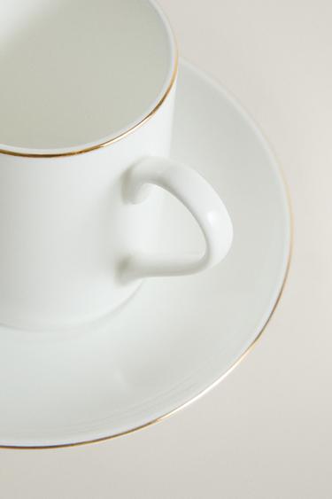 GOLD BONE CHINA COFFEE CUP AND SAUCER — Gold 2