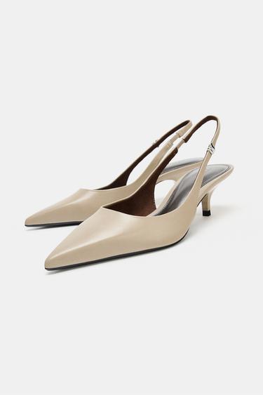 CHAUSSURES DESTALONNÉES AVEC BRIDE - Gris taupe de Zara - Image 1