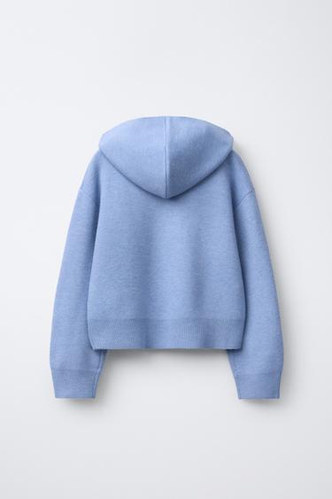 HOODED KNIT JUMPER - Faded blue by Zara - Image 1