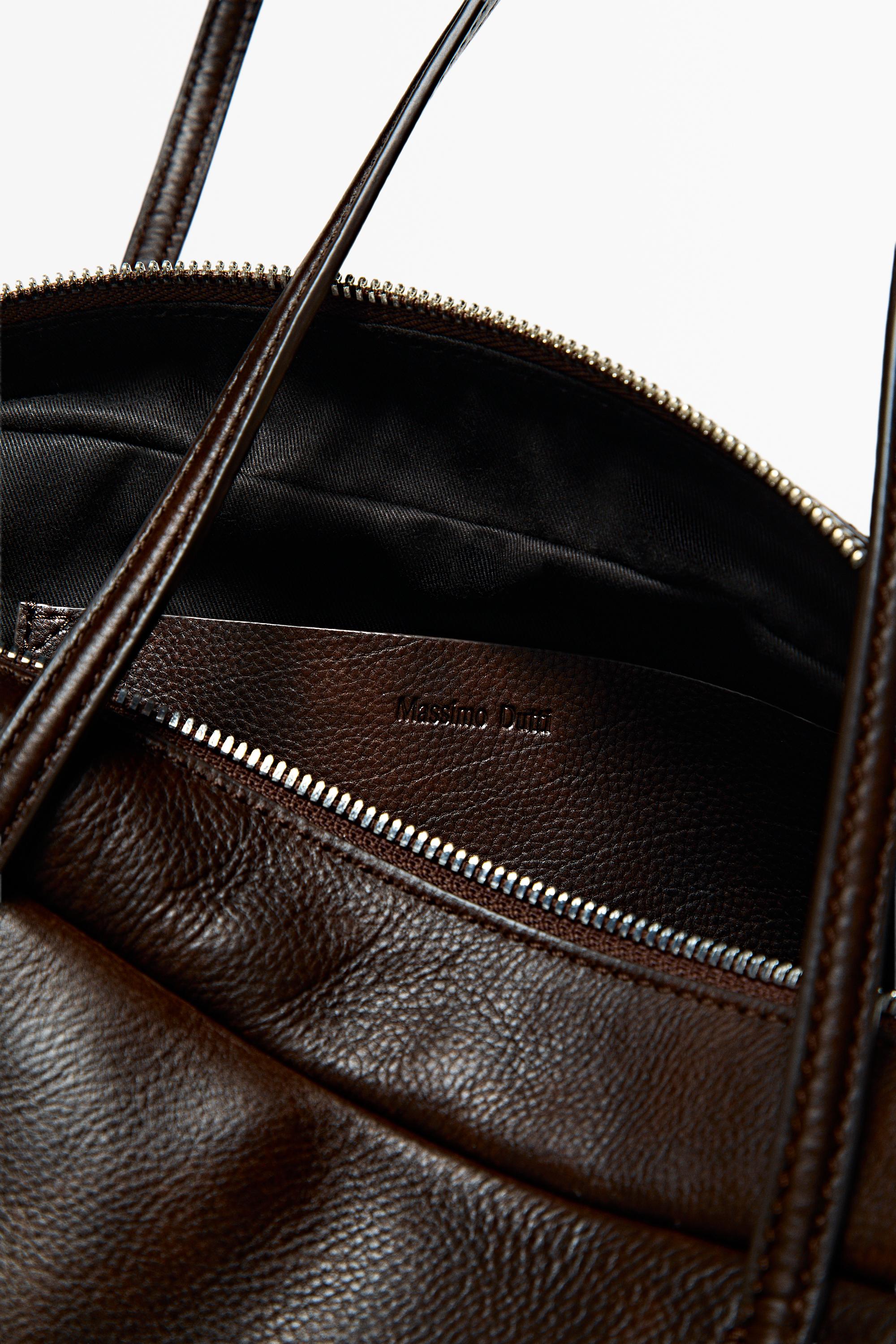 Mini sac duffle en cuir nappa