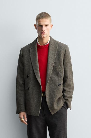 LIMITED EDITION TEXTURED BLAZER - Mid-green by Zara