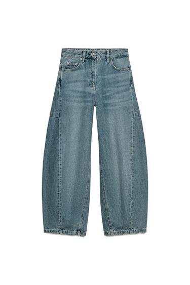 Zara ZW COLLECTION MID-RISE ANKLE BALLOON JEANS - Light blue - Image 0