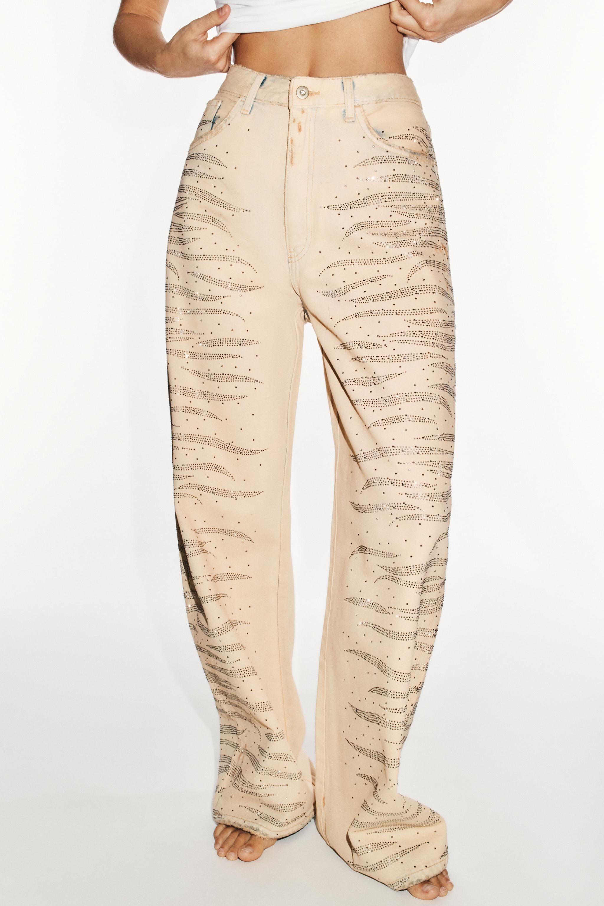 JEANS BAGGY TRF TAILLE MOYENNE BRILLANTS