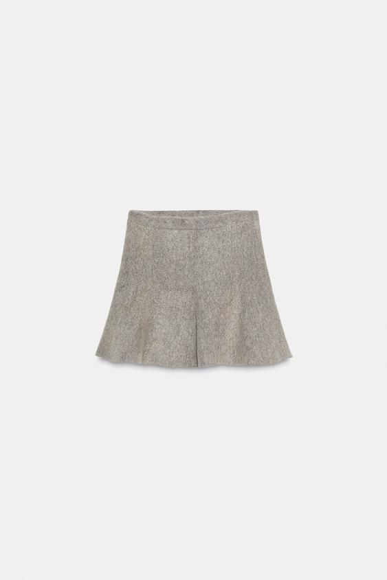 Zara Knit Mini Skirt Anthracite Gray Ref 9598/169/801