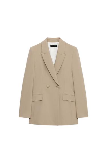 DOUBLE-BREASTED BLAZER WITH COVERED BUTTONS - Light camel by Zara