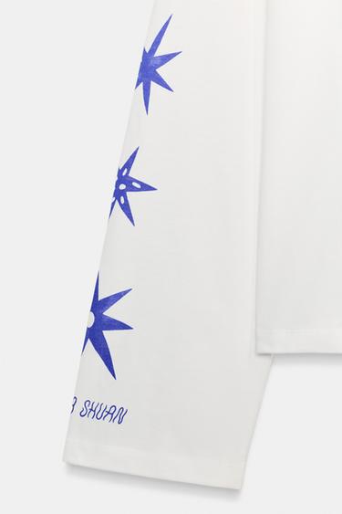 AGUSTINA SHUAN PRINT LONG SLEEVE T-SHIRT - White by Zara - Image 6