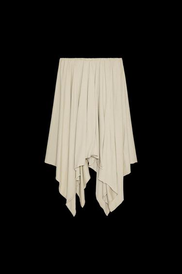 FALDA MIDI ASIMÉTRICA - Khaki claro de Zara - Imagen 0