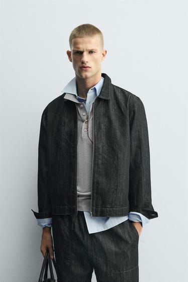 RELAXED FIT DENIM JACKET - Black by Zara