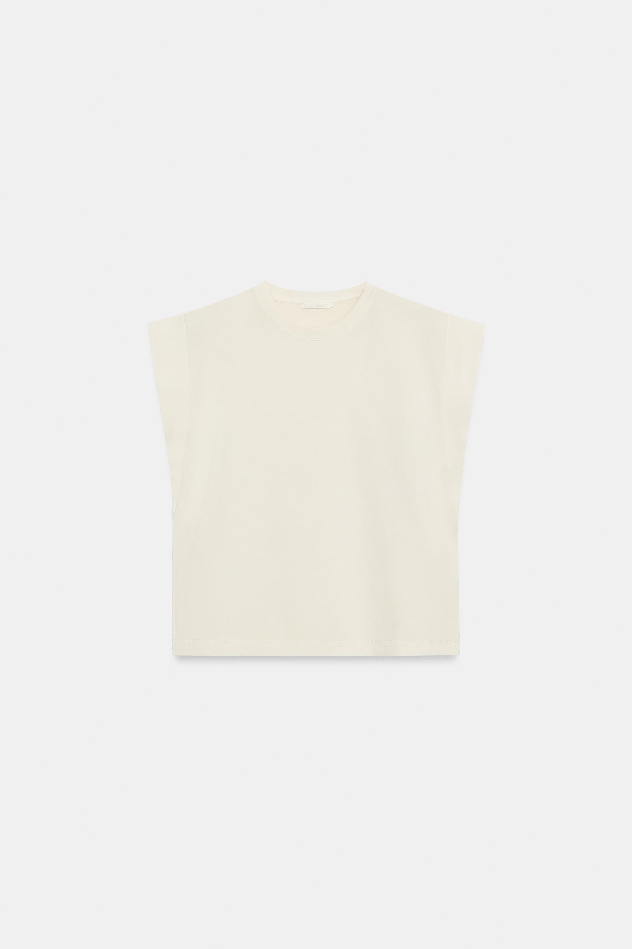 DÜŞÜK KOLLU KOTON T-SHIRT - Görsel 5