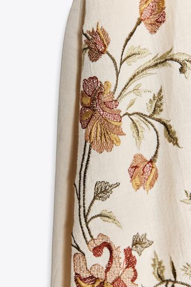 ZW COLLECTION EMBROIDERED SHORT DRESS - Ecru by Zara - Image 7