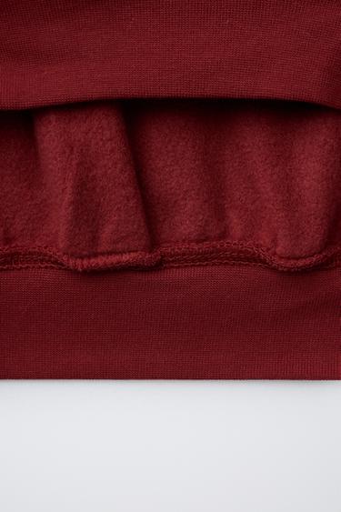 SWEAT BASIQUE ZIPPÉ - Rouge de Zara - Image 3