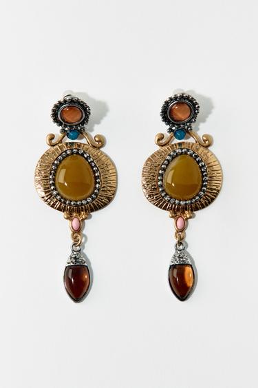 Zara STONE EARRINGS - Gold / Silver
