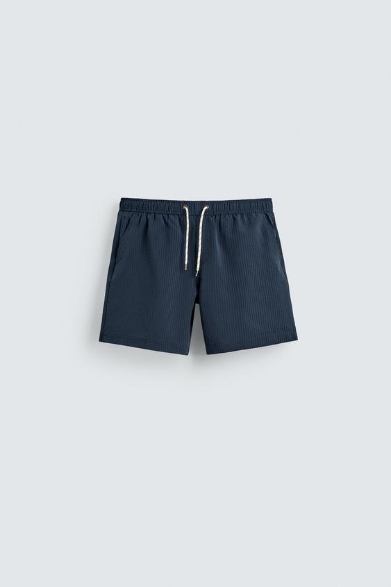 LONG SEERSUCKER SWIMSUIT from Zara - $39.90