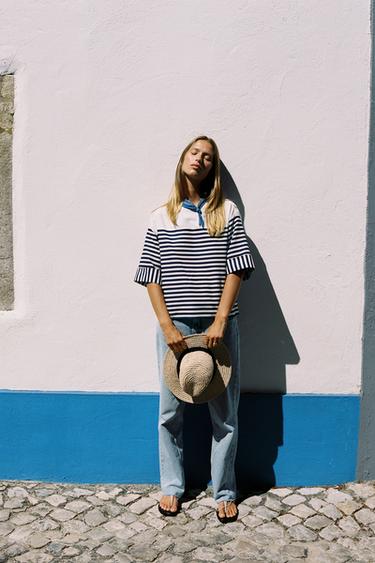 STRIPED LINEN BLEND SHIRT - Blue/White by Zara - Image 2