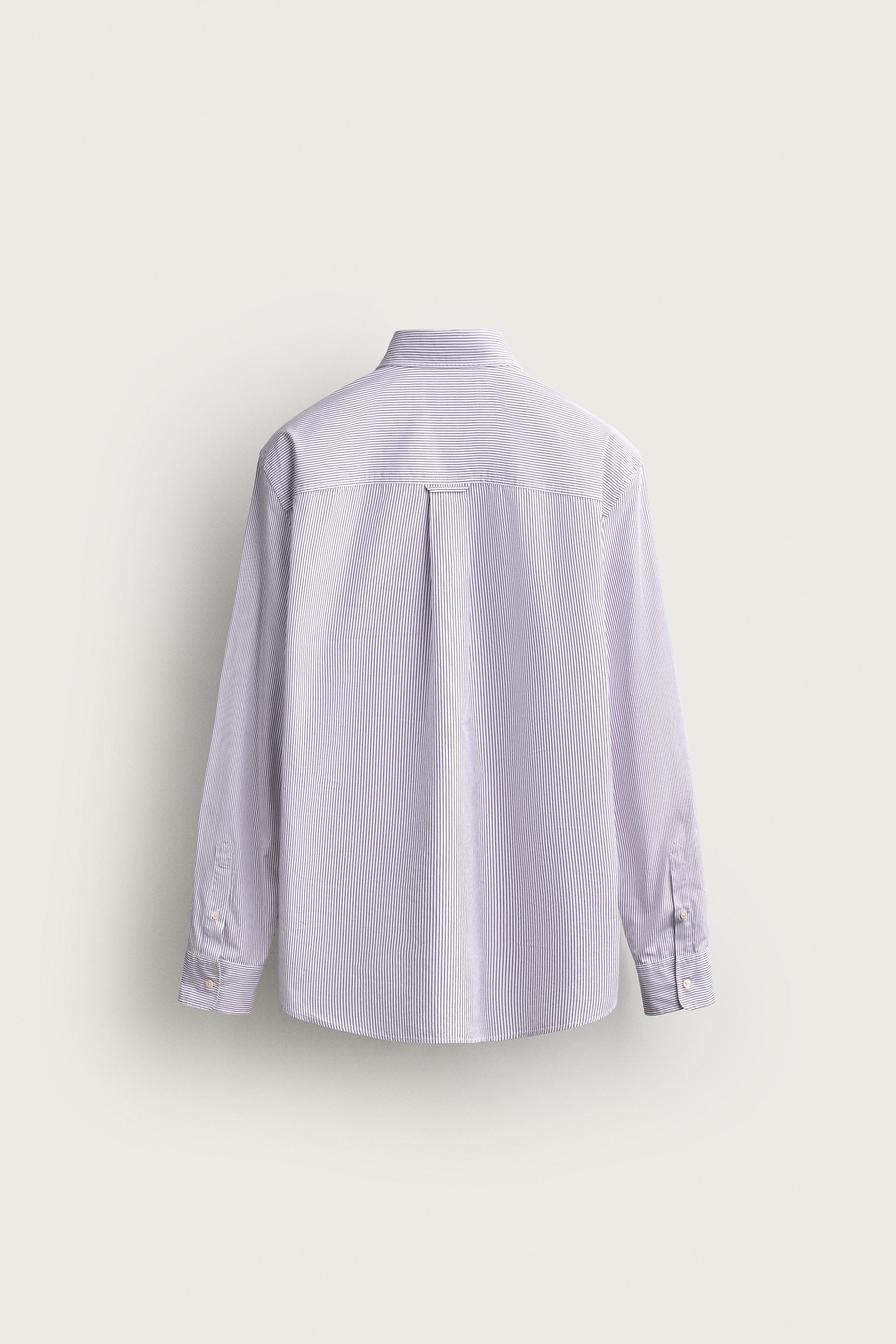 Zara ÇİZGİLİ REGULAR FIT GÖMLEK görsel 8