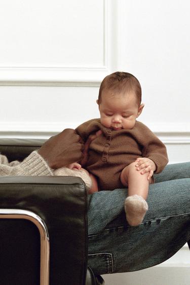 Zara 100% MERINO WOOL BODYSUIT - Brown - Image 0