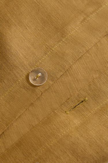 WASHED LINEN DUVET COVER (140 GxM²) - Mustard by Zara