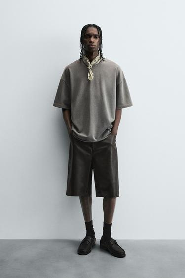 WASHED RELAXED FIT T-SHIRT - Anthracite grey by Zara - Image 0