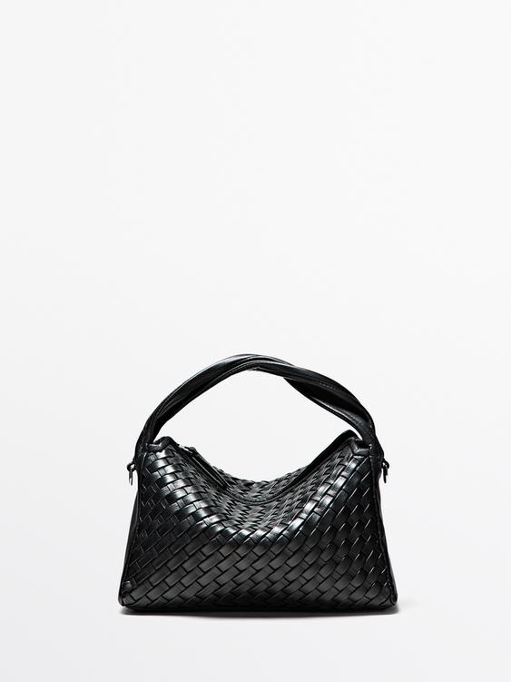 Medium woven nappa leather bag