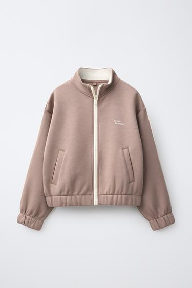 CONTRAST PIPING SPORTY JACKET - Brown / Taupe by Zara - Image 0