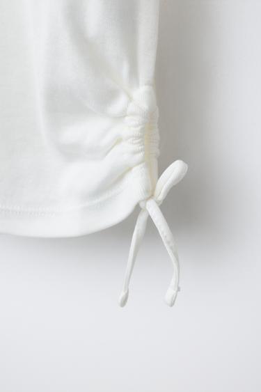 T-SHIRT WITH MODAL CUT-OUT BOWS - White by Zara - Image 3