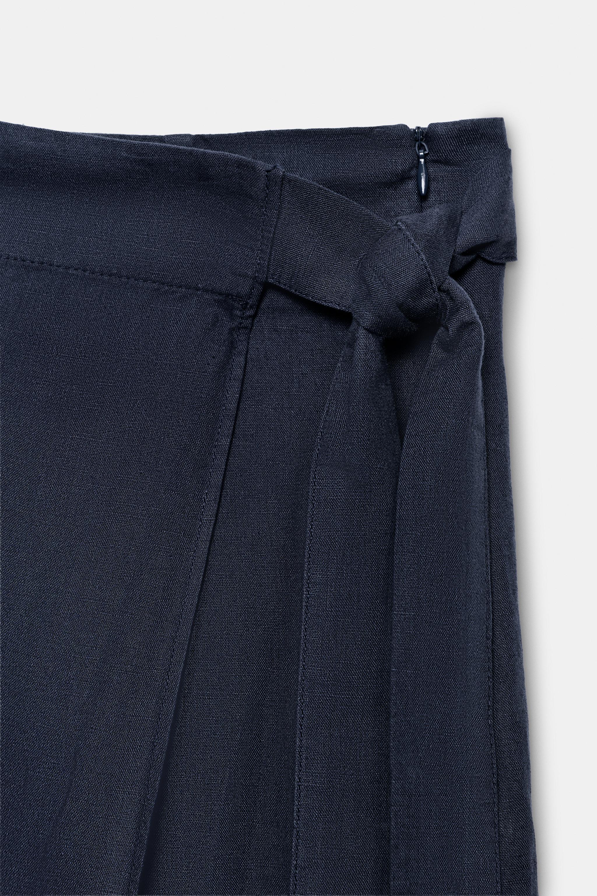 Женские брюки Zara ZW COLLECTION LINEN SARONG TROUSERS — фото 9