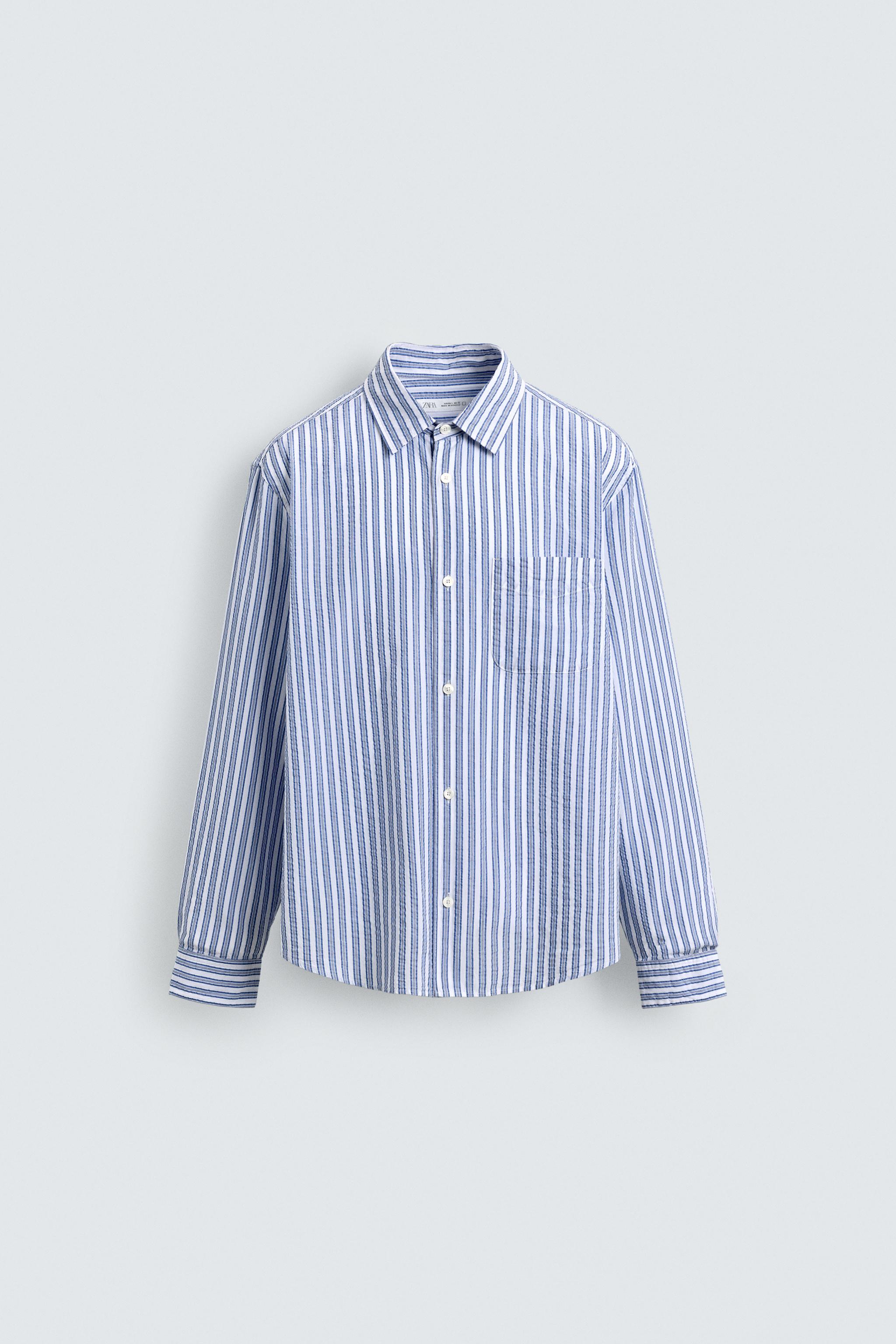 CHEMISE RAYURES EFFET FROISSÉ