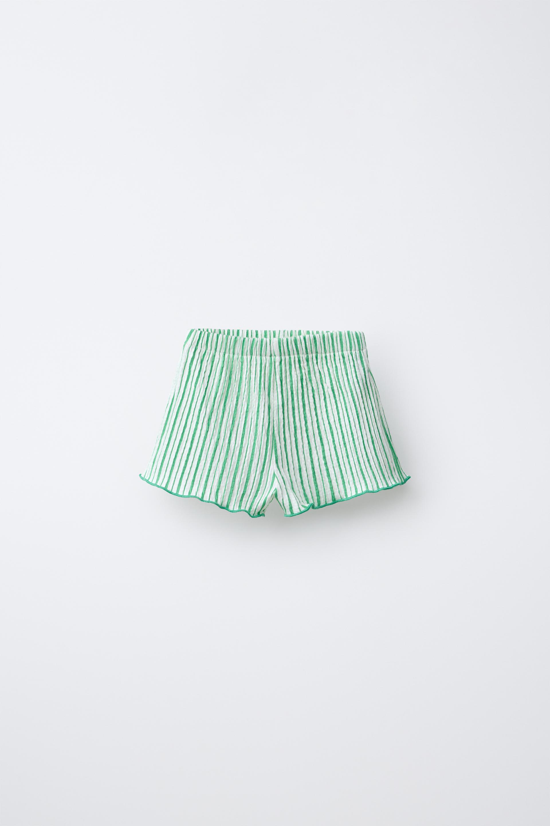 Striped Textured Bermuda Shorts