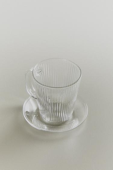 BOROSILICATE GLASS COFFEE CUP AND SAUCER — Transparent 2