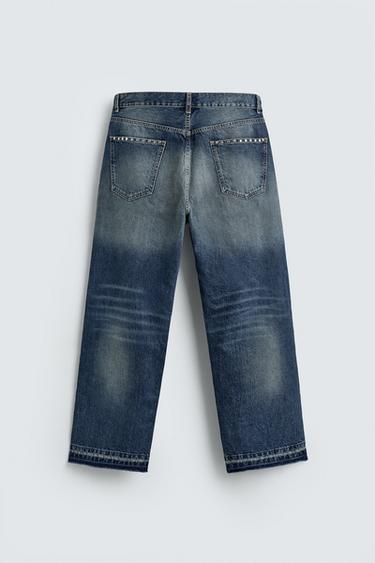 JEAN AMPLE AVEC CLOUS - Bleu de Zara - Image 7