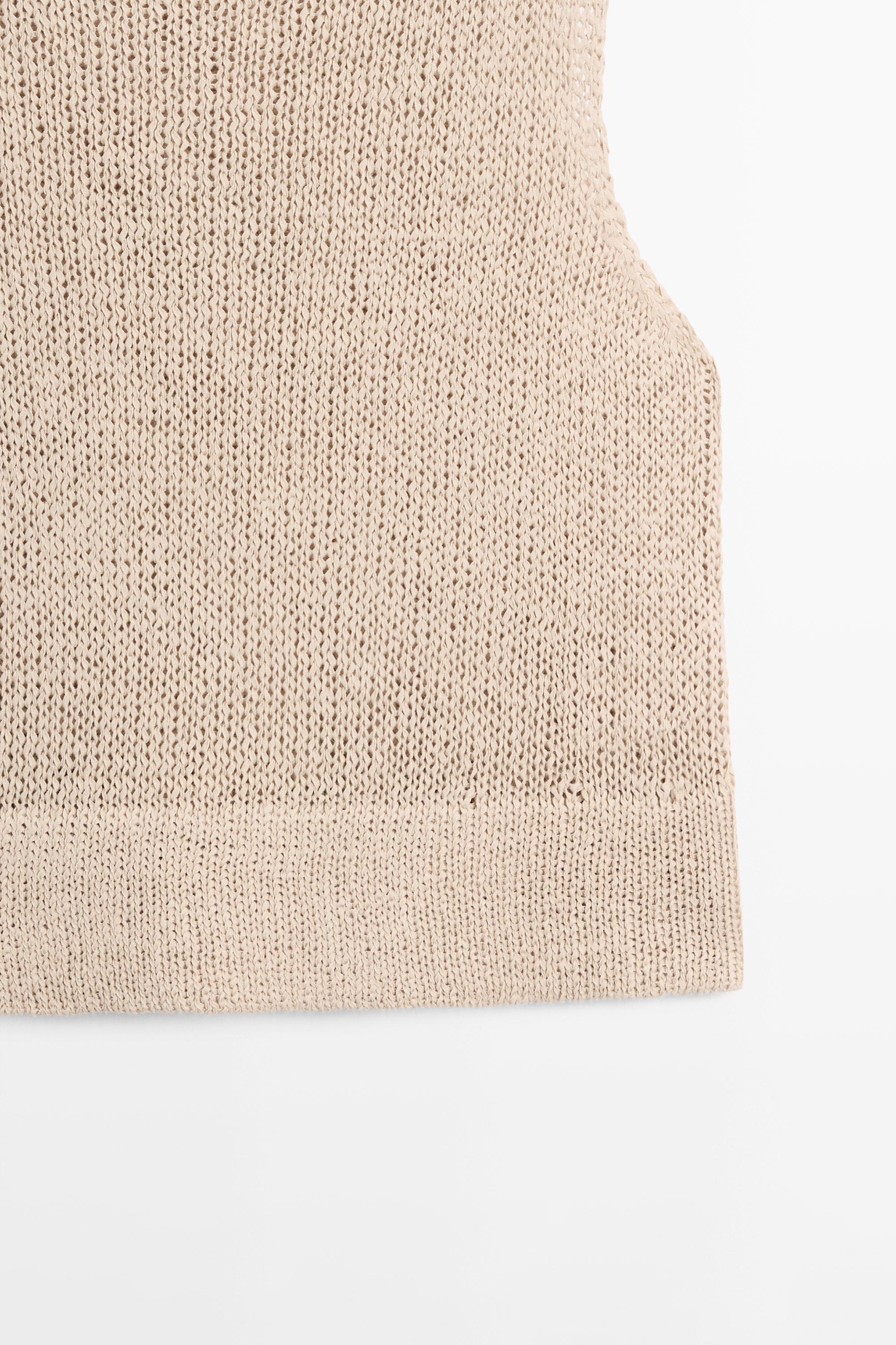 Linen blend knit top