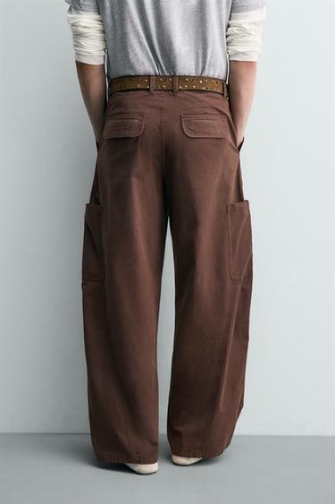 PANTALON BATTLE BALLON COUTURES - Marron de Zara - Image 2