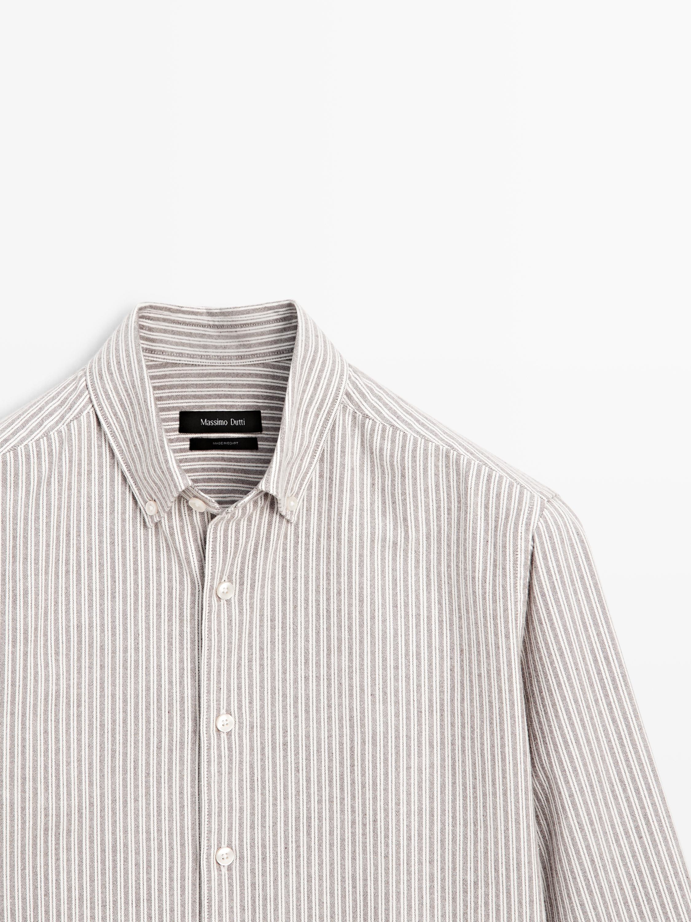 Chemise oxford à rayures 100 % coton