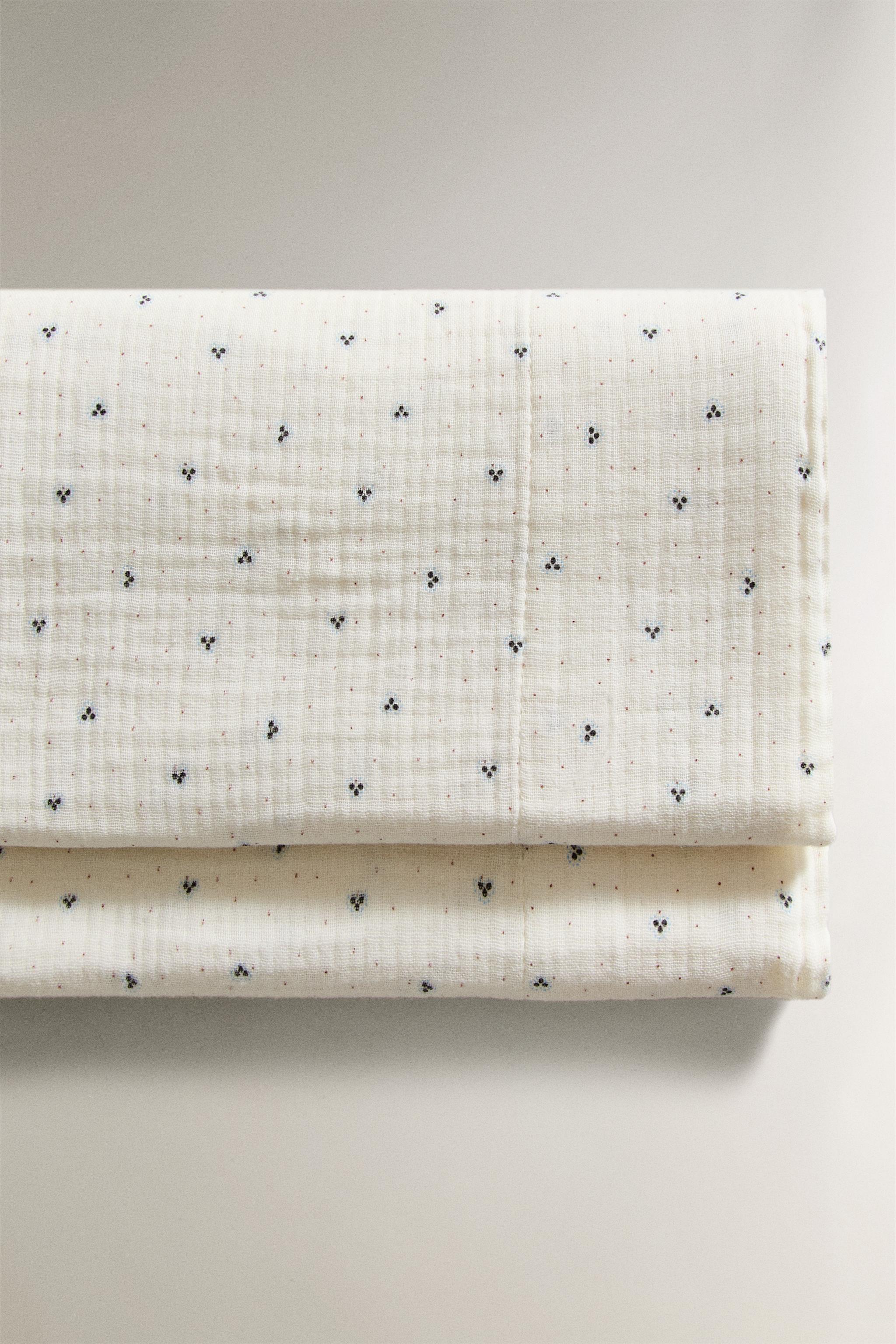 ENSEMBLE DRAPS MINI-LIT BÉBÉ COTON À POINTS