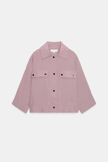 SHORT JACKET WITH ROLLED-UP SLEEVES - Mauve by Zara - Image 0