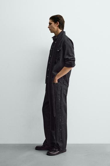 CHEMISE EN DENIM WESTERN À CLOUS - Indigo de Zara - Image 3