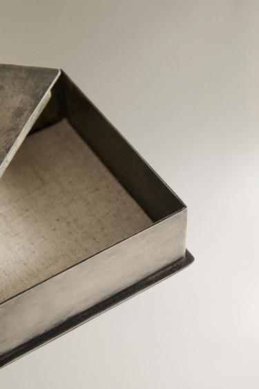 BOÎTE MÉTALLIQUE BOUTON EN BOIS - Gris de Zara - Image 2