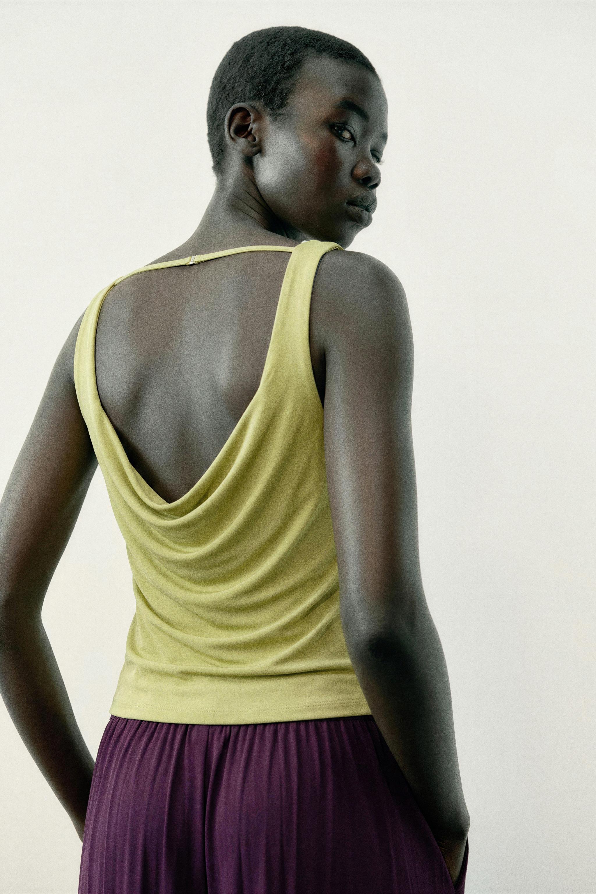 Женские топы Zara DRAPED DETAIL TOP — фото 4