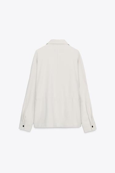 ADJUSTABLE WAIST JACKET WITH POCKETS - Ecru by Zara - Image 4