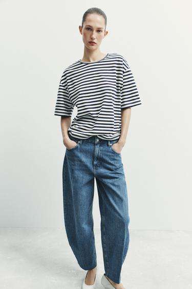 JEANS ZW COLLECTION BARREL TIRO ALTO - Índigo de Zara
