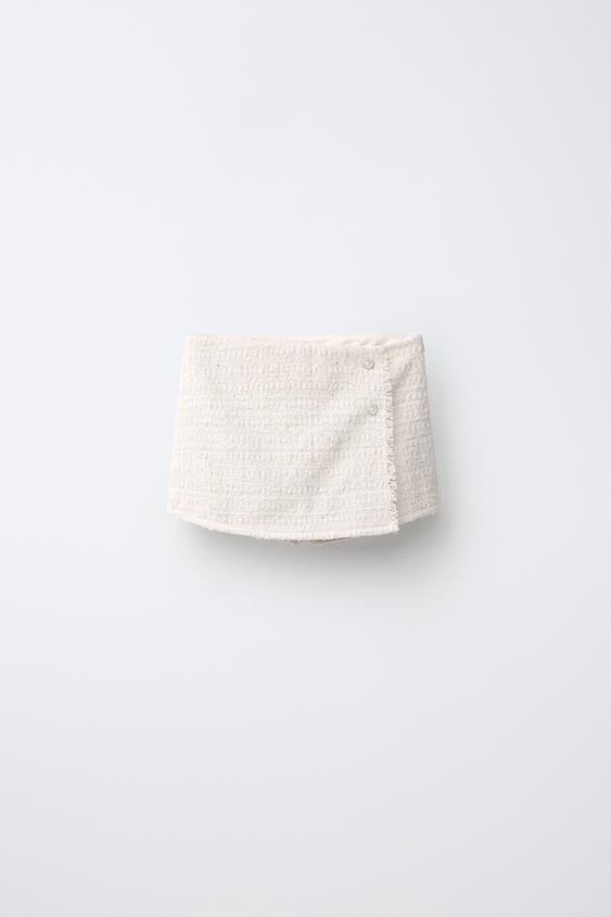 JEWEL STRUCTURE BERMUDA SKORT - Ecru by Zara - Image 0