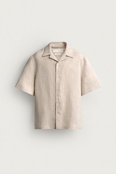 RELAXED-FIT-HEMD AUS 100% LEINEN - Hellbeige von Zara