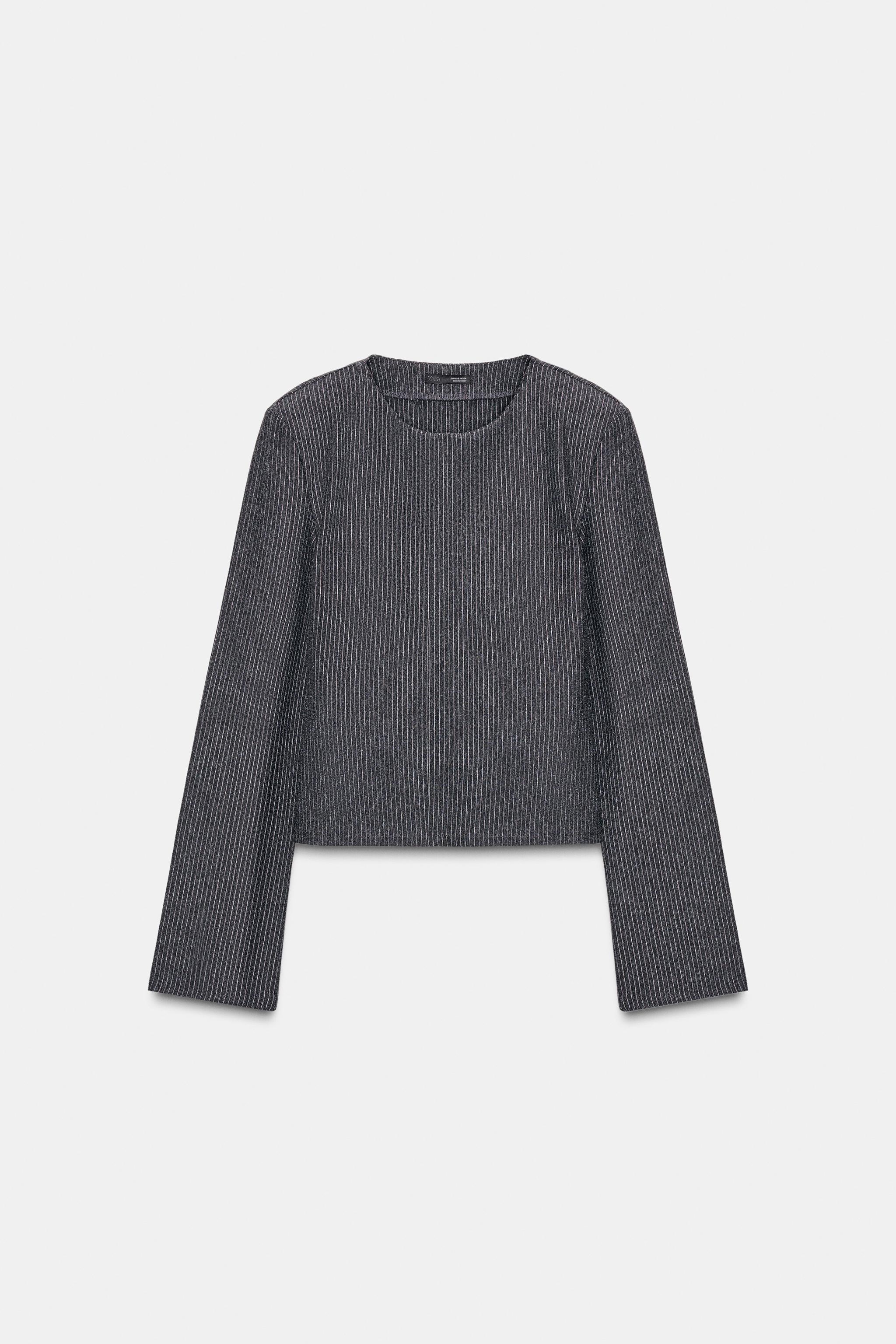 PINSTRIPED SHOULDER PAD TOP - Striped | ZARA United States