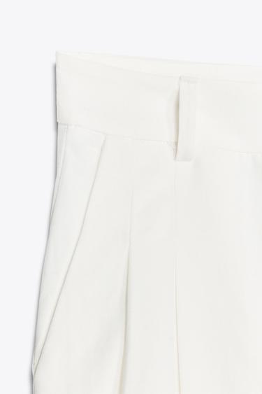 PANTALON À PLIS - Écru de Zara - Image 7