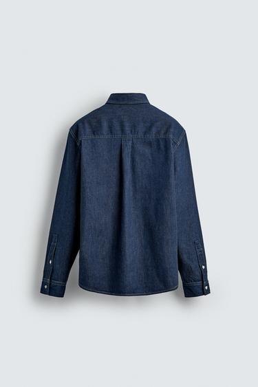 CHEMISE EN JEAN COTON - CACHEMIRE - Bleu de Zara - Image 8