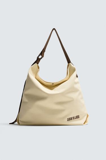 BOLSO CANVAS - Blanco Hueso de Zara