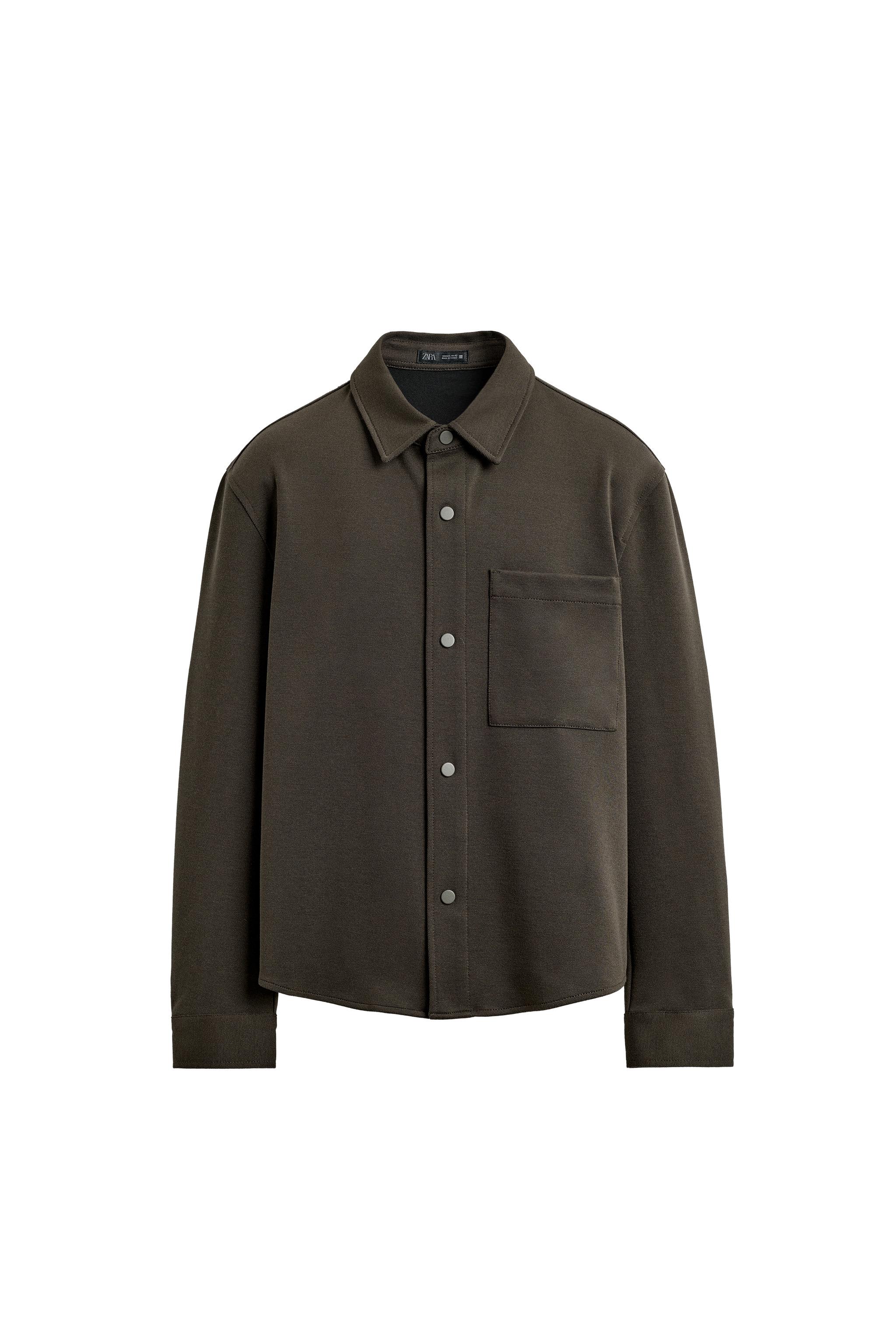 COMFORT NON-IRON OVERSHIRT - Green marl | ZARA Canada