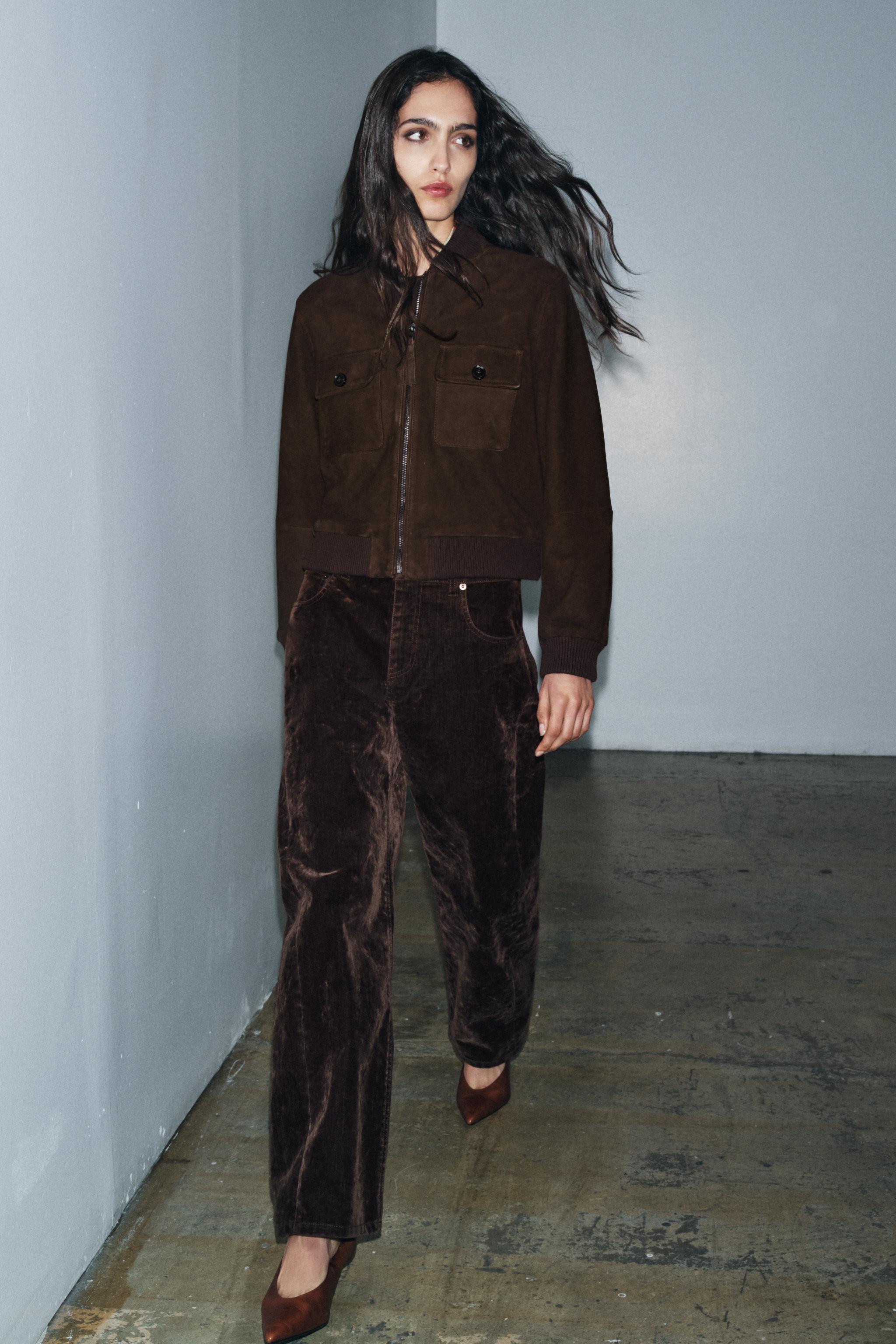 SUEDE LEATHER BOMBER JACKET ZW COLLECTION LIMITED EDITION